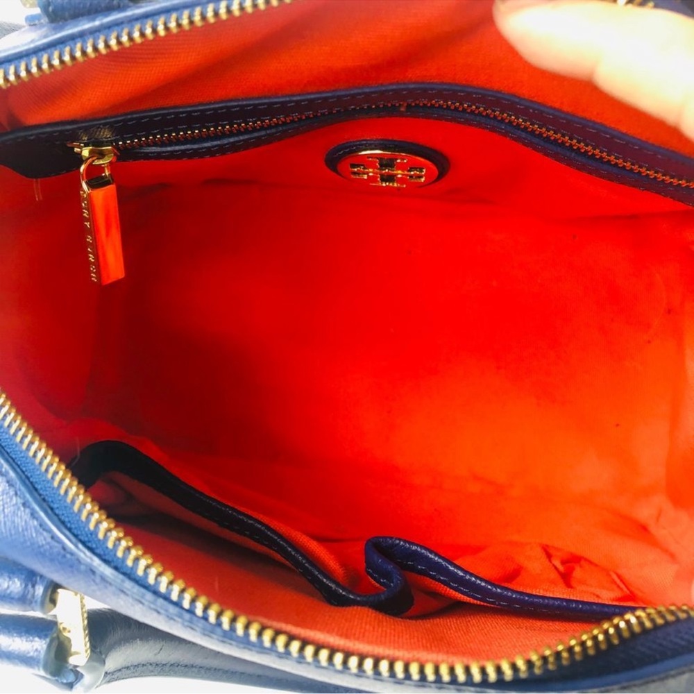 Tory Burch Robinson Middy Satchel Purse in Cobalt Blue - LIKE NEW - Picture 9 of 11
